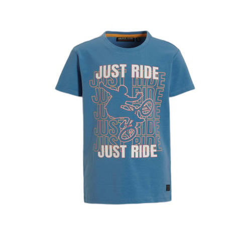 Orange Stars T-shirt Prince met tekstopdruk blauw Jongens Katoen Ronde hals - 110/116