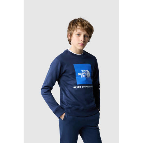 The North Face sweater Redbox donkerblauw blauw Trui Jongens Katoen Ronde hals 134 140