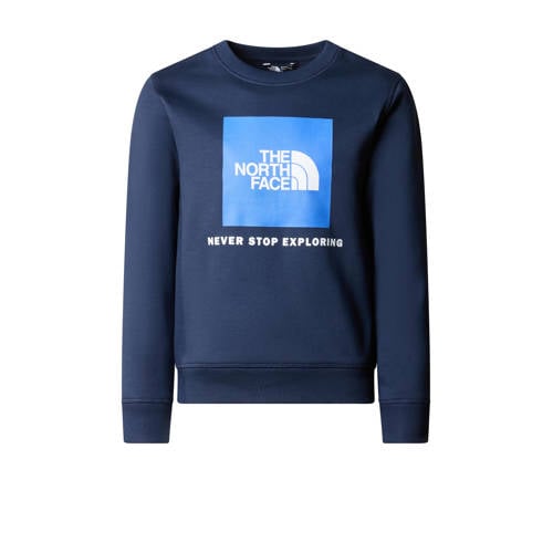 The North Face sweater Redbox donkerblauw/blauw Trui Jongens Katoen Ronde hals