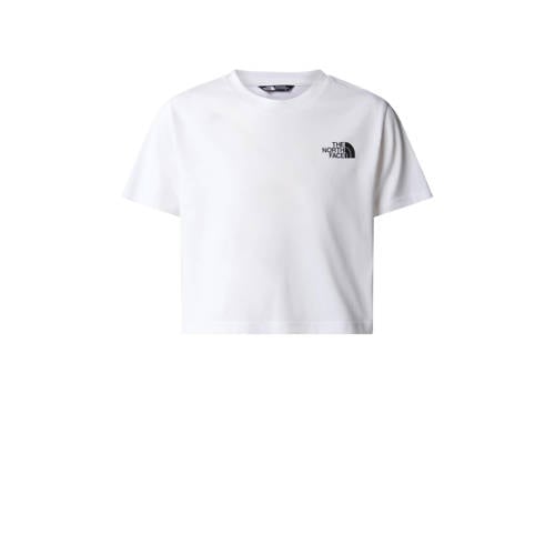 The North Face cropped T-shirt Simple Dome wit Meisjes Katoen Ronde hals