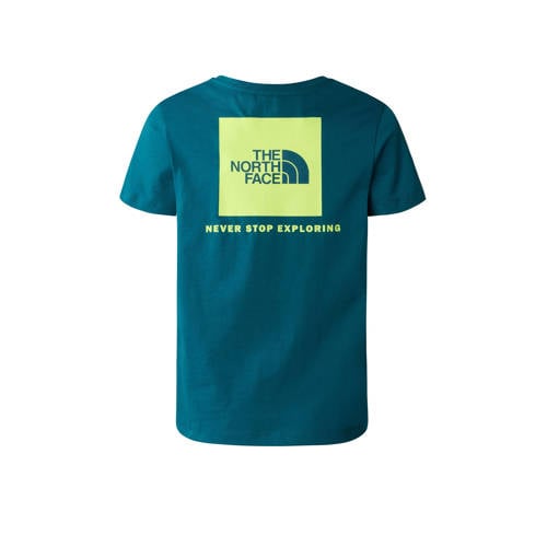 The North Face T-shirt Redbox blauw geel Katoen Ronde hals 146 152