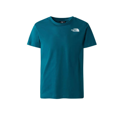 The North Face T-shirt Redbox blauw/geel Jongens/Meisjes Katoen Ronde hals