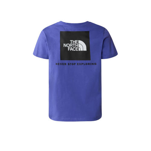 The North Face T-shirt Redbox blauw zwart Jongens Meisjes Katoen Ronde hals 176 188