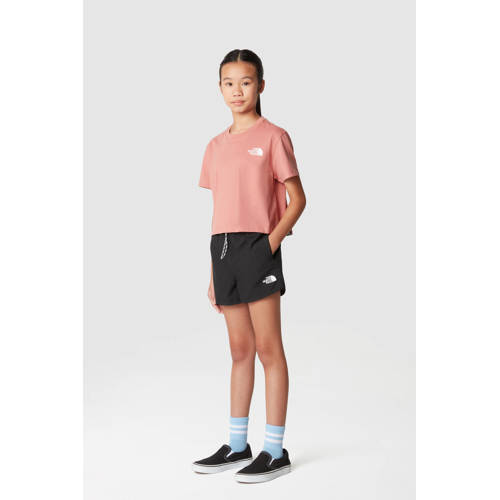 The North Face cropped T-shirt Simple Dome koraal roze Meisjes Katoen Ronde hals 176 188