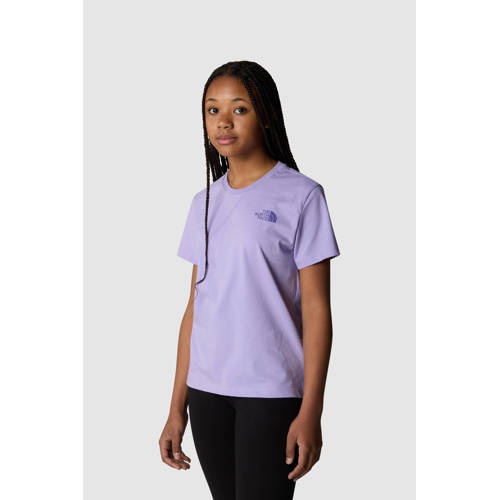 The North Face T-shirt paars Meisjes Katoen Ronde hals Backprint 170 176
