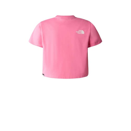 The North Face cropped T-shirt Easy roze wit Meisjes Katoen Ronde hals 176 188