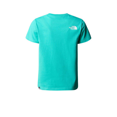 The North Face T-shirt Easy aqua Blauw Jongens Meisjes Katoen Ronde hals 134 140