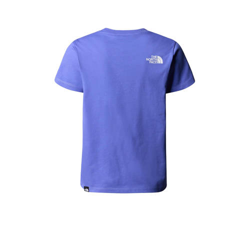 The North Face T-shirt Easy blauw wit Jongens Meisjes Katoen Ronde hals 134 140