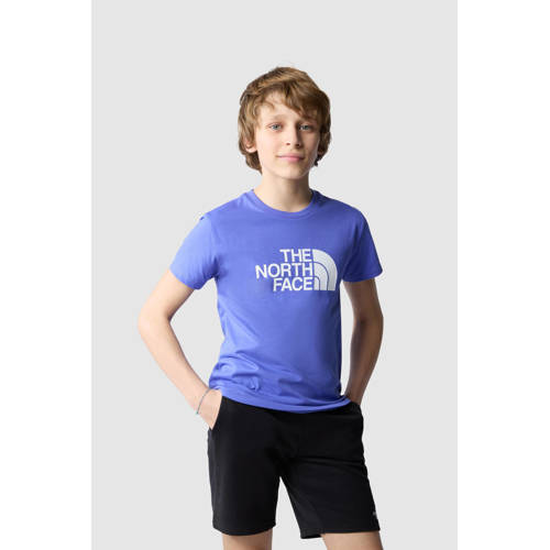 The North Face T-shirt Easy blauw wit Jongens Meisjes Katoen Ronde hals 134 140