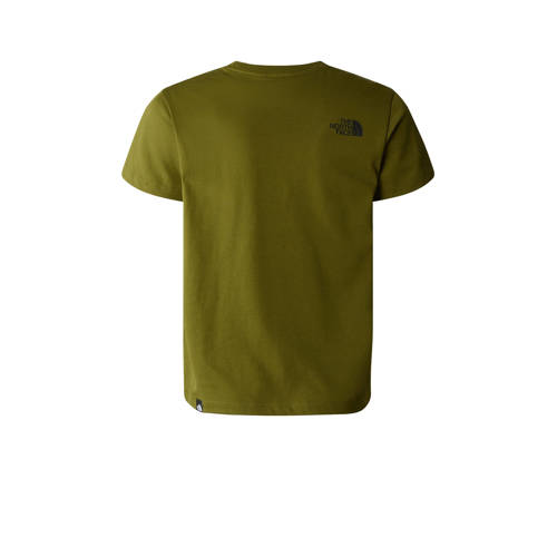 The North Face T-shirt Easy olijfgroen zwart Jongens Meisjes Katoen Ronde hals 158 164