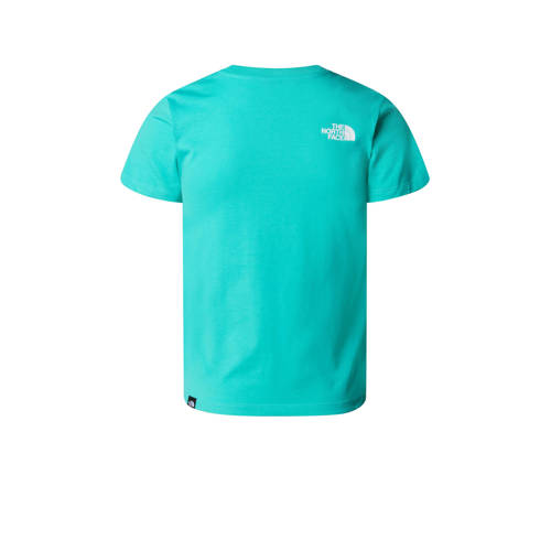 The North Face T-shirt Simple Dome aqua Blauw Jongens Meisjes Katoen Ronde hals 134 140