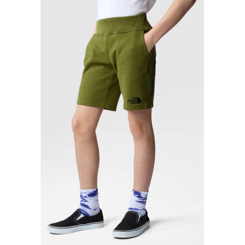 The North Face sweatshort olijfgroen Korte broek Jongens Meisjes Katoen 146 152
