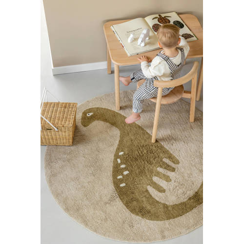 Tapis Petit kindervloerkleed Dex (Ø130 cm) Groen Dierenprint