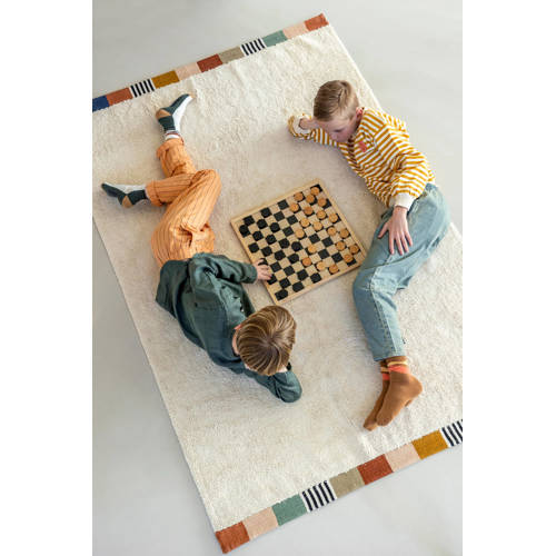 Tapis Petit kindervloerkleed Guus (170x120 cm) Ecru Grafisch