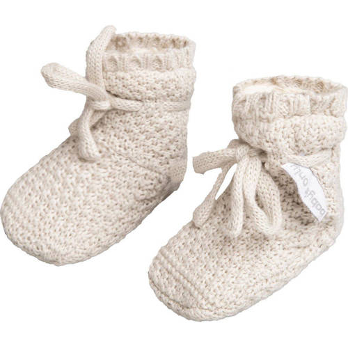 Baby's Only gebreide slofjes Willow warm linen Ecru Jongens/Meisjes Katoen