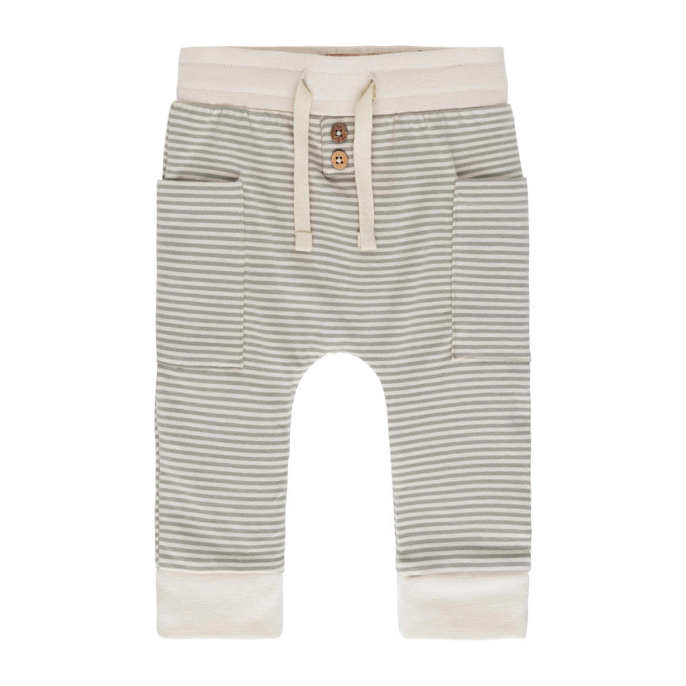 Lichtgroen en off white Baby's Only baby broekje Stripe van katoen met regular fit, regular waist en strepenprint