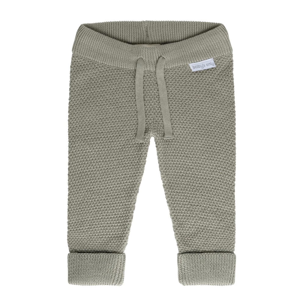 Groene jongens Baby's Only baby broekje Willow van katoen met regular fit, elastische tailleband met koord en effen