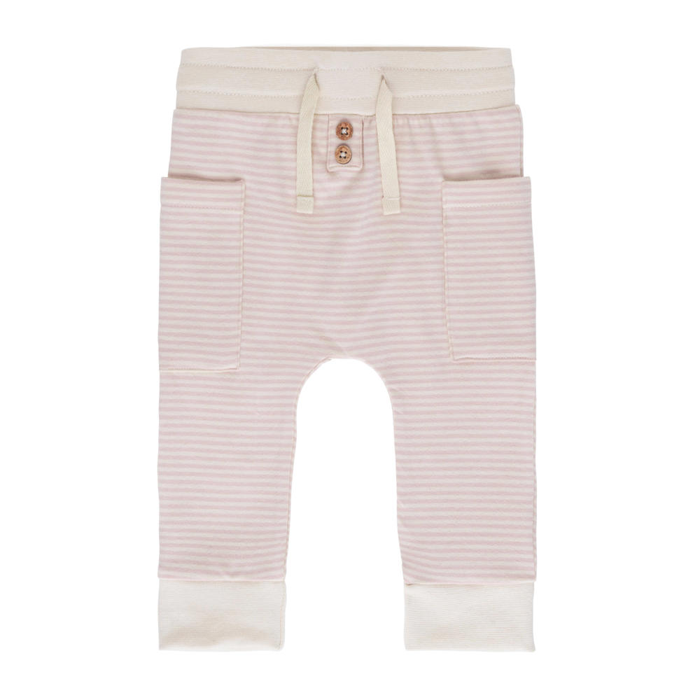Lichtroze en off white Baby's Only baby broekje Stripe van katoen met regular fit, regular waist en elastische tailleband
