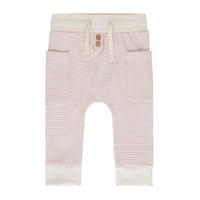 thumbnail: Lichtroze en off white Baby's Only baby broekje Stripe van katoen met regular fit, regular waist en elastische tailleband