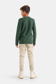 thumbnail: Lichtgrijze jongens Shoeby broek van stretchkatoen met regular waist en rits- en knoopsluiting