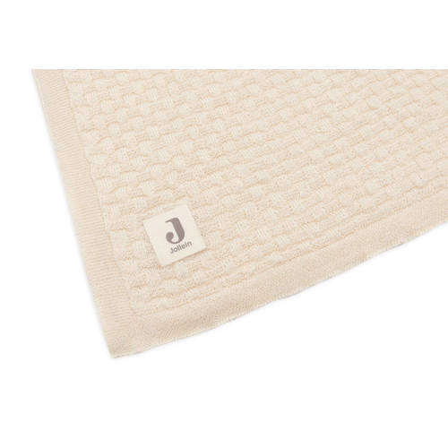 Jollein baby wiegdeken 75x100cm Weave Knit Merino wool Oatmeal Babydeken Beige