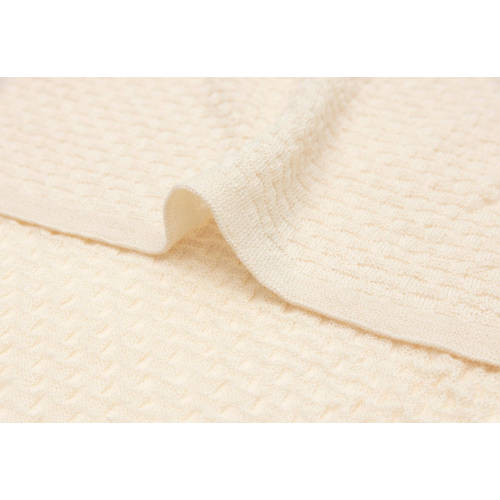 Jollein baby wiegdeken 75x100cm Weave Knit Merino wool Oatmeal Babydeken Beige