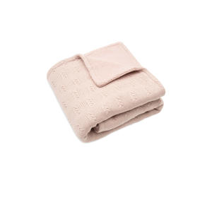 baby wiegdeken 75x100cm Grain Knit - Wild Rose/Velour