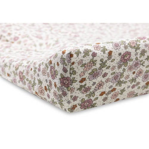 Jollein aankleedkussenhoes Jersey 50x70cm Retro Flowers Roze Bloemen