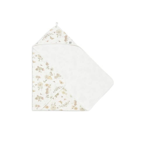 Jollein badcape 75x75cm Dreamy Mouse Ivory Handdoek badcape Wit Dierenprint