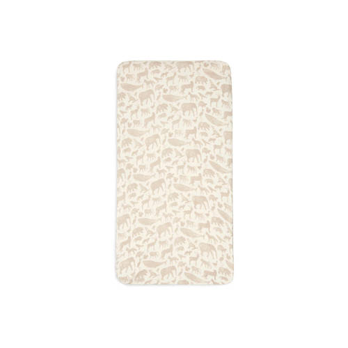 Jollein katoenen jersey ledikant hoeslaken 70x140cm Animals Nougat Beige