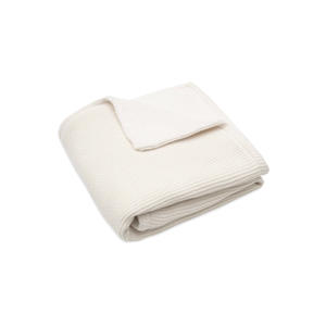 baby wiegdeken 75x100cm Basic Knit - Ivory/Coral fleece