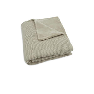 baby wiegdeken 75x100cm Basic Knit - Olive Green/Fleece