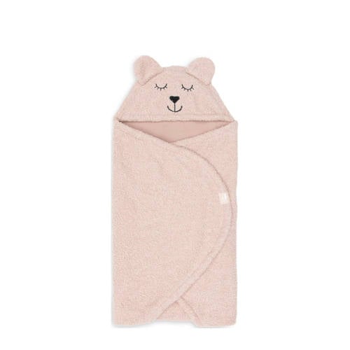 Jollein universele wikkeldeken Bear Boucle voor auto 100x105 cm - Wild Rose Roze