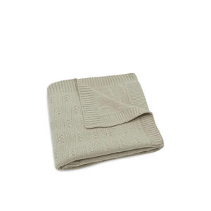 baby wiegdeken 75x100cm Grain Knit - Olive Green