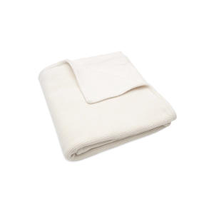 baby ledikantdeken 100x150cm Basic Knit - Ivory/Coral fleece