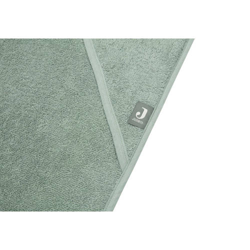 Jollein badstof badcape 100x100cm Ash Green Handdoek badcape Groen Effen
