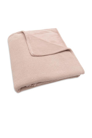 baby ledikantdeken 100x150cm Basic Knit - Wild Rose/Fleece