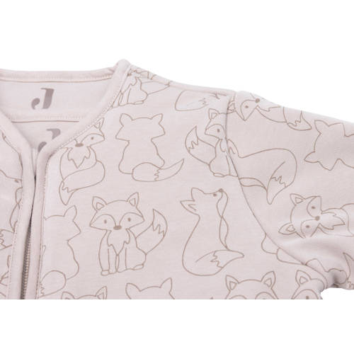 Jollein 4-seizoenen baby slaapzak Fox Nougat Babyslaapzak Beige Dierenprint 70