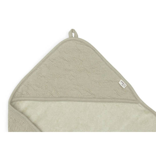 Jollein badcape 75x75cm Soft Waves Olive Green Handdoek badcape Groen