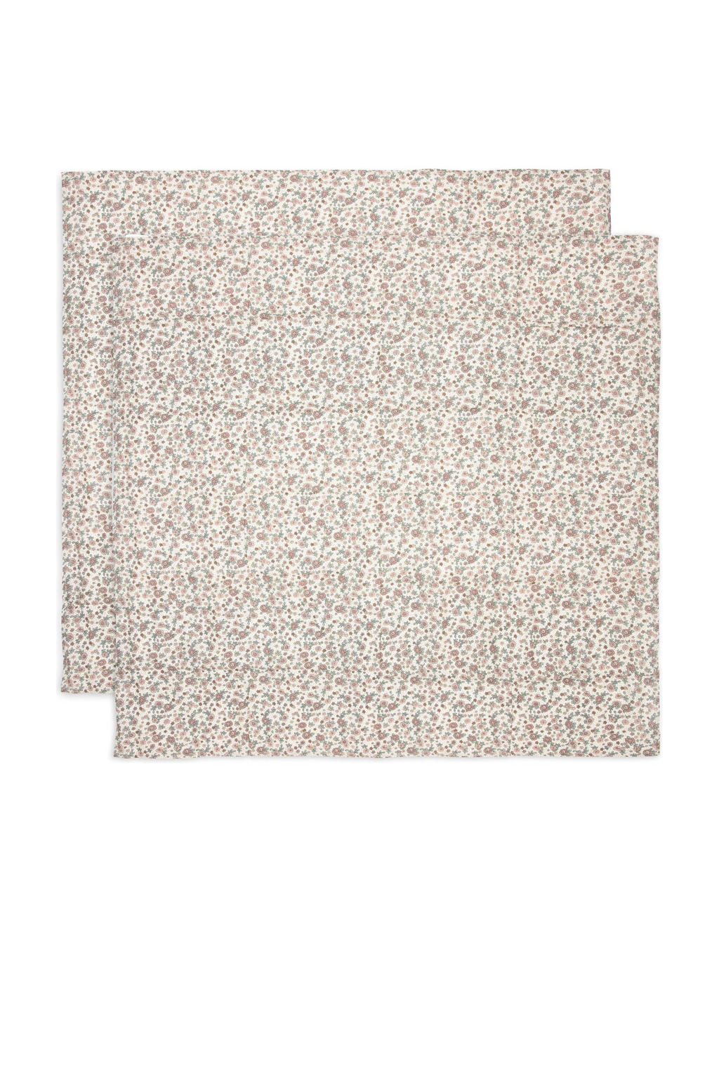 Jollein hydrofiele doek large 115x115cm Retro Flowers - set van 2 Oatmeal