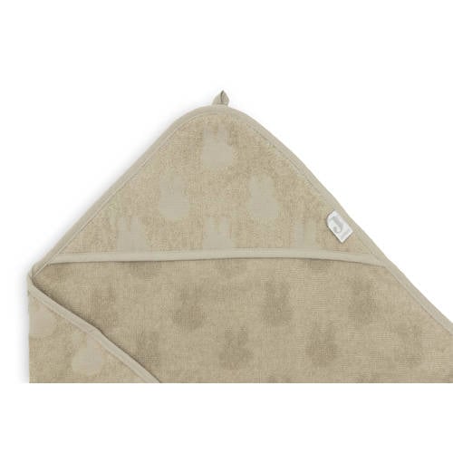 Jollein badstof badcape 75x75cm Miffy Jacquard Olive Green Handdoek badcape Groen