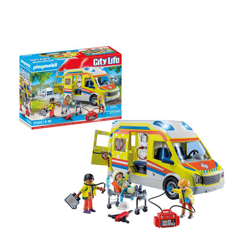 PLAYMOBIL City Life Ambulance met licht en geluid 71202 Speelset