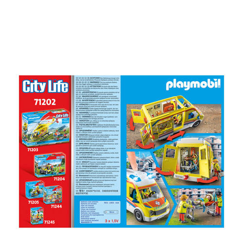 PLAYMOBIL City Life Ambulance met licht en geluid 71202 Speelset