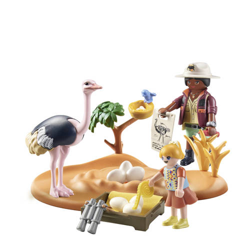 PLAYMOBIL Wiltopia Op bezoek bij papa struisvogel 71296 Speelset