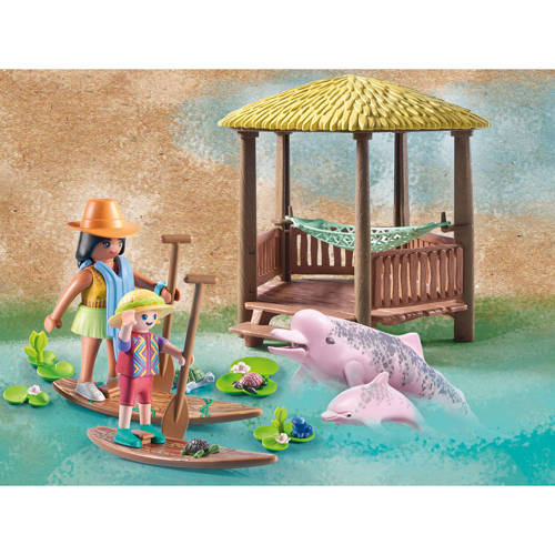 PLAYMOBIL Wiltopia Peddeltocht met de rivierdolfijnen 71143 Speelset