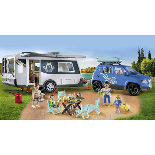 PLAYMOBIL Family Fun Caravan met auto 71423 Speelset