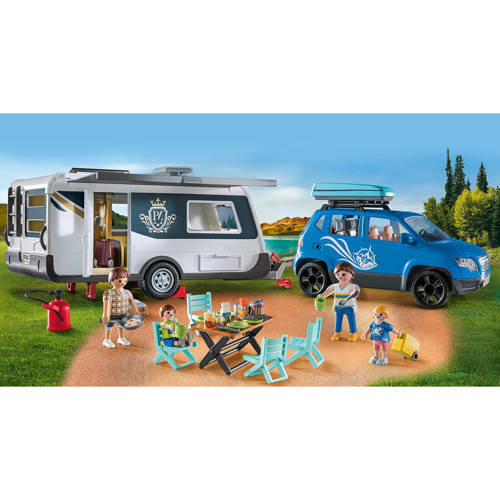 PLAYMOBIL Family Fun Caravan met auto 71423 Speelset
