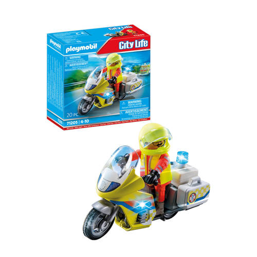 PLAYMOBIL City Life Noodmotorfiets met zwaailicht 71205 Speelset