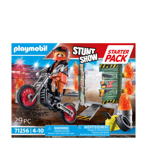 PLAYMOBIL Starter Pack Stuntshow motor met vuurmuur 71256 Speelset