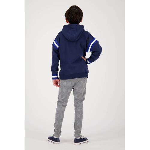 VINGINO hoodie Niyos donkerblauw geel Sweater Meerkleurig 152